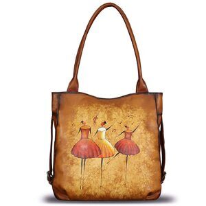 7736 Leather Shoulder Bag Purse Retro Top Handle Bags Handmade Vintage